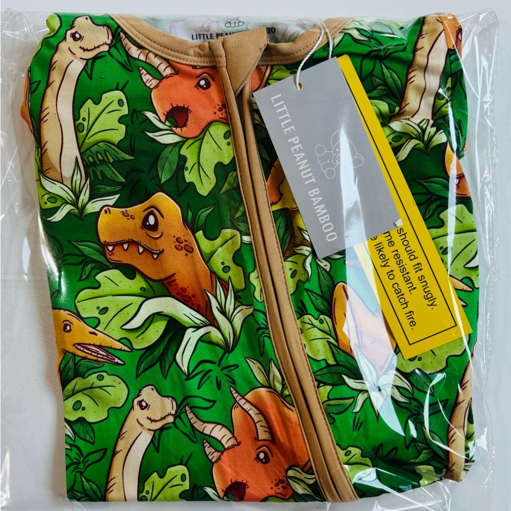 NWT Little Peanut bamboo Dino zippy NIB Super Cute size 18/24 months